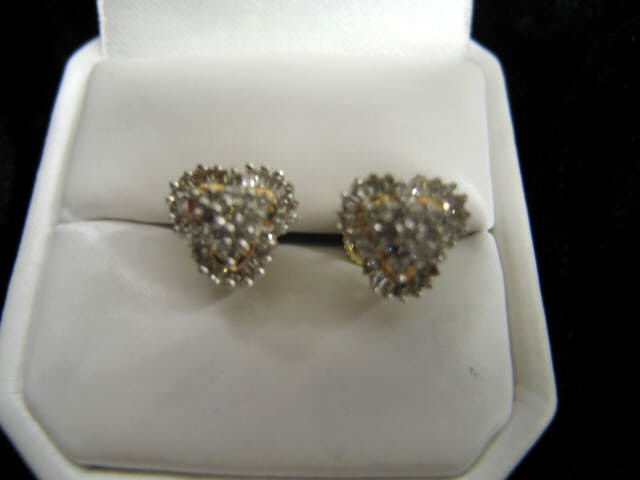 Appraisal: Diamond Earrings round an baquette diamonds totaling carat in k