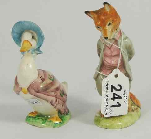 Appraisal: Beswick Beatrix Potter Figures Foxy Whiskered Gentleman and Jemima Puddle