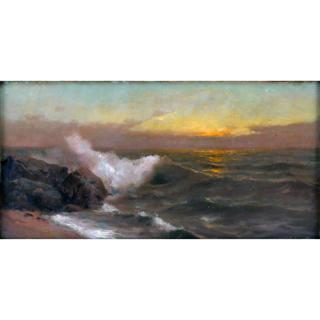 Appraisal: th Century American School Ocean Waves Oil on Canvas th