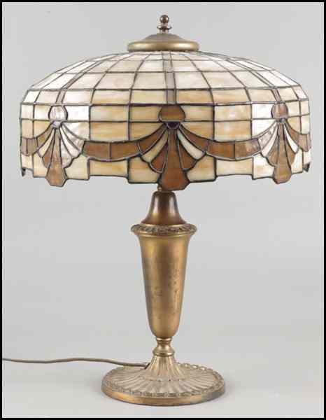 Appraisal: LEADED GLASS LAMP Condition No Specific Condition Recorded - Sold