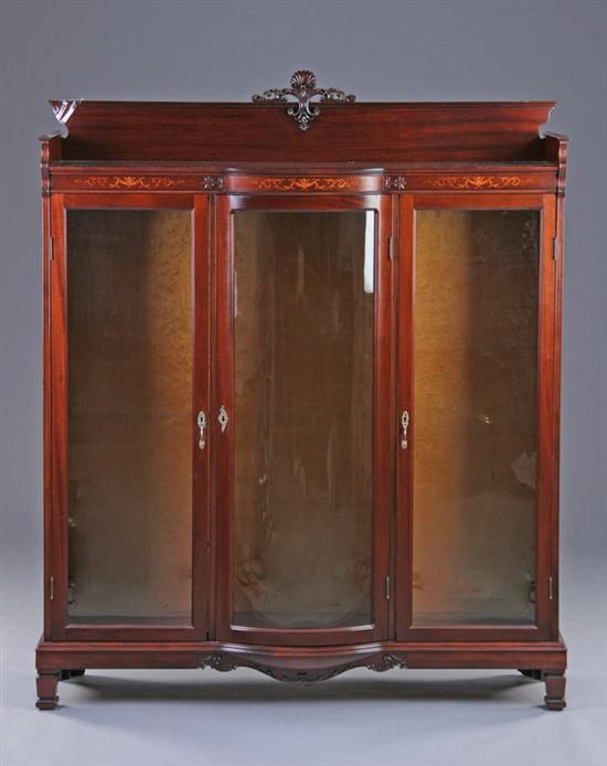 Appraisal: EDWARDIAN MAHOGANY CABINET early th century partial label mahogany Raised