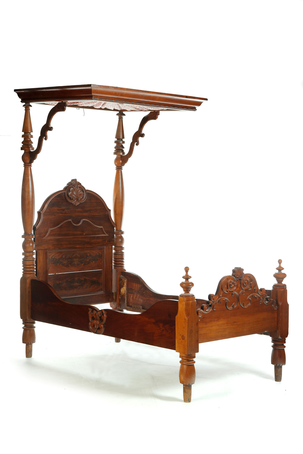 Appraisal: TRANSITIONAL EMPIRE TO VICTORIAN HALF TESTER BED American mid th