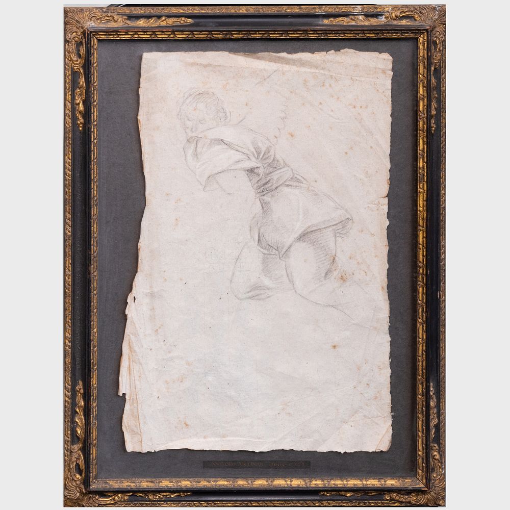 Appraisal: Antonio Molinari - Study of an Angel Black chalk on