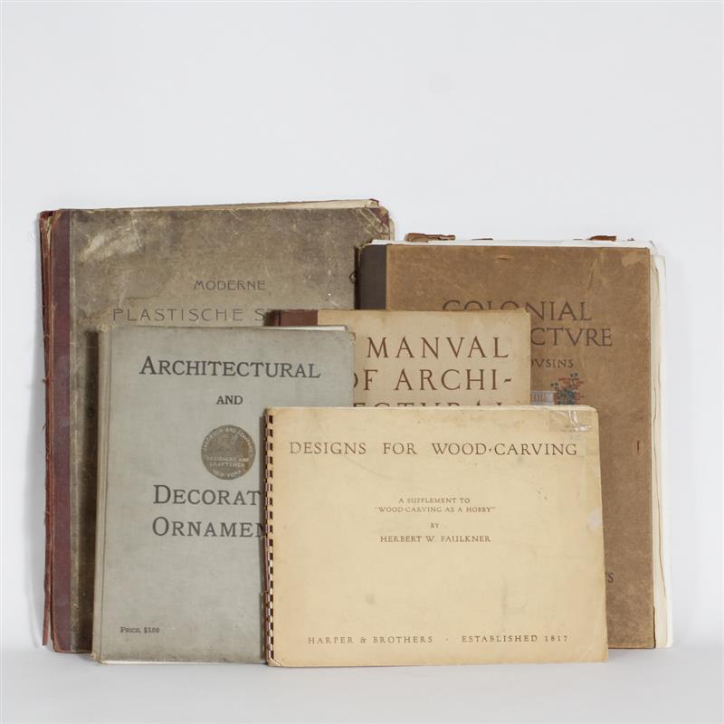 Appraisal: Collection of five antique architecture books Includes Architectural and Decorative