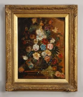 Appraisal: th c Continental O c of floral still life signed