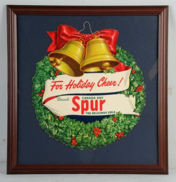 Appraisal: Cardboard Spur Die-Cut Christmas-Related Fan Pull Description s to s