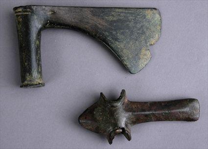 Appraisal: TWO LURISTAN BRONZE AXES and in Provenance Property from the