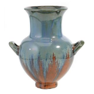 Appraisal: Fulper Blue Brown Double Handle Vase Width inches Height inches