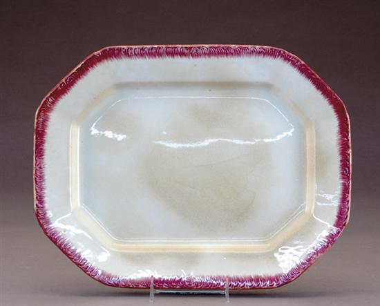 Appraisal: English red Feather Edge pearlware platter late th early th