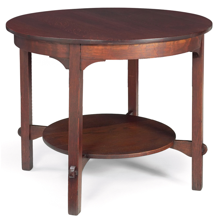 Appraisal: Michigan Chair Company table circular top above a lower shelf