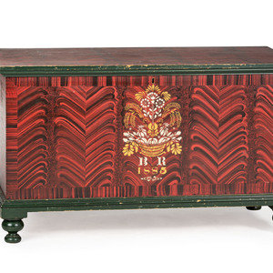 Appraisal: A Paint Decorated Poplar Blanket Chest by Jacob Werrey -