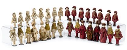 Appraisal: Set of Vatican figural chess pieces The playing pieces executed