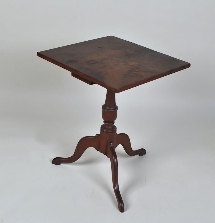 Appraisal: Cherry Queen Anne Candlestand w Drawer square top with candle