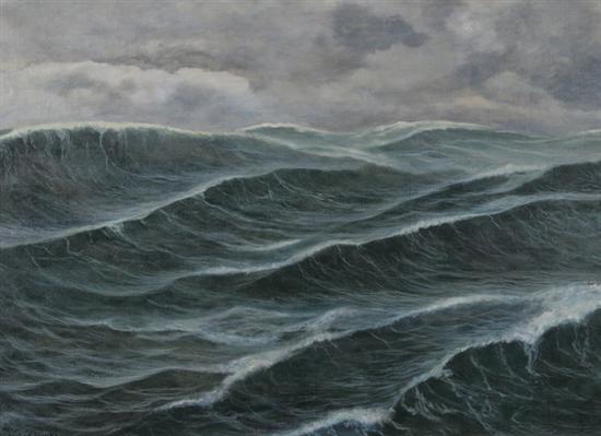 Appraisal: HERBERT WOHLKE American th century SEASCAPE ROLLING WAVES signed lower