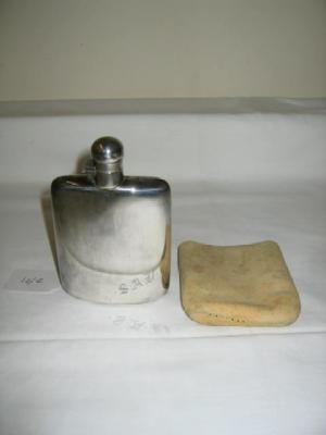 Appraisal: A HIP FLASK with domed screw off lid initialled to