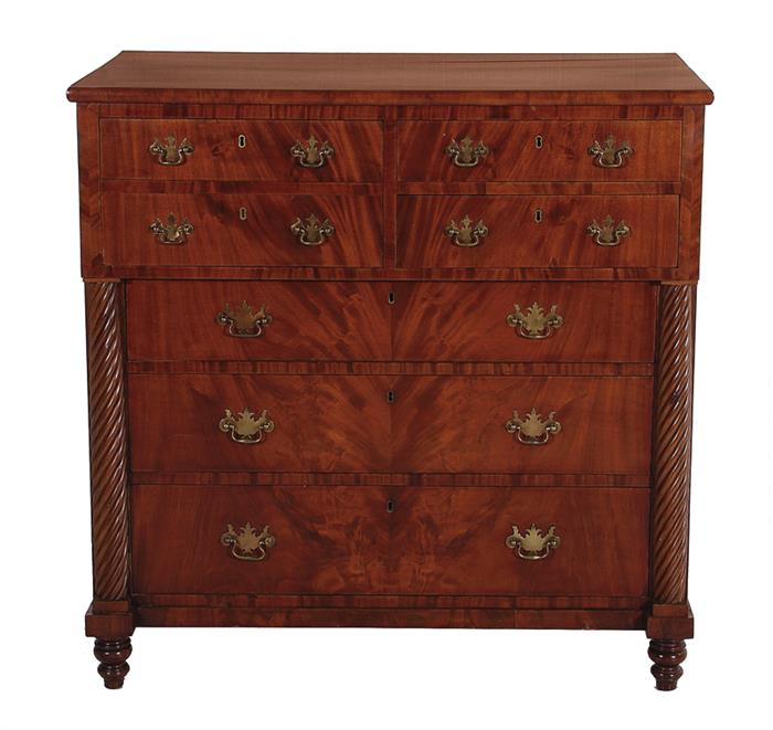 Appraisal: American Classical mahogany chest of drawers circa configuration of drawers