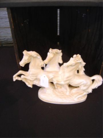 Appraisal: SANTINI FIGURINE - THREE MUSTANGS