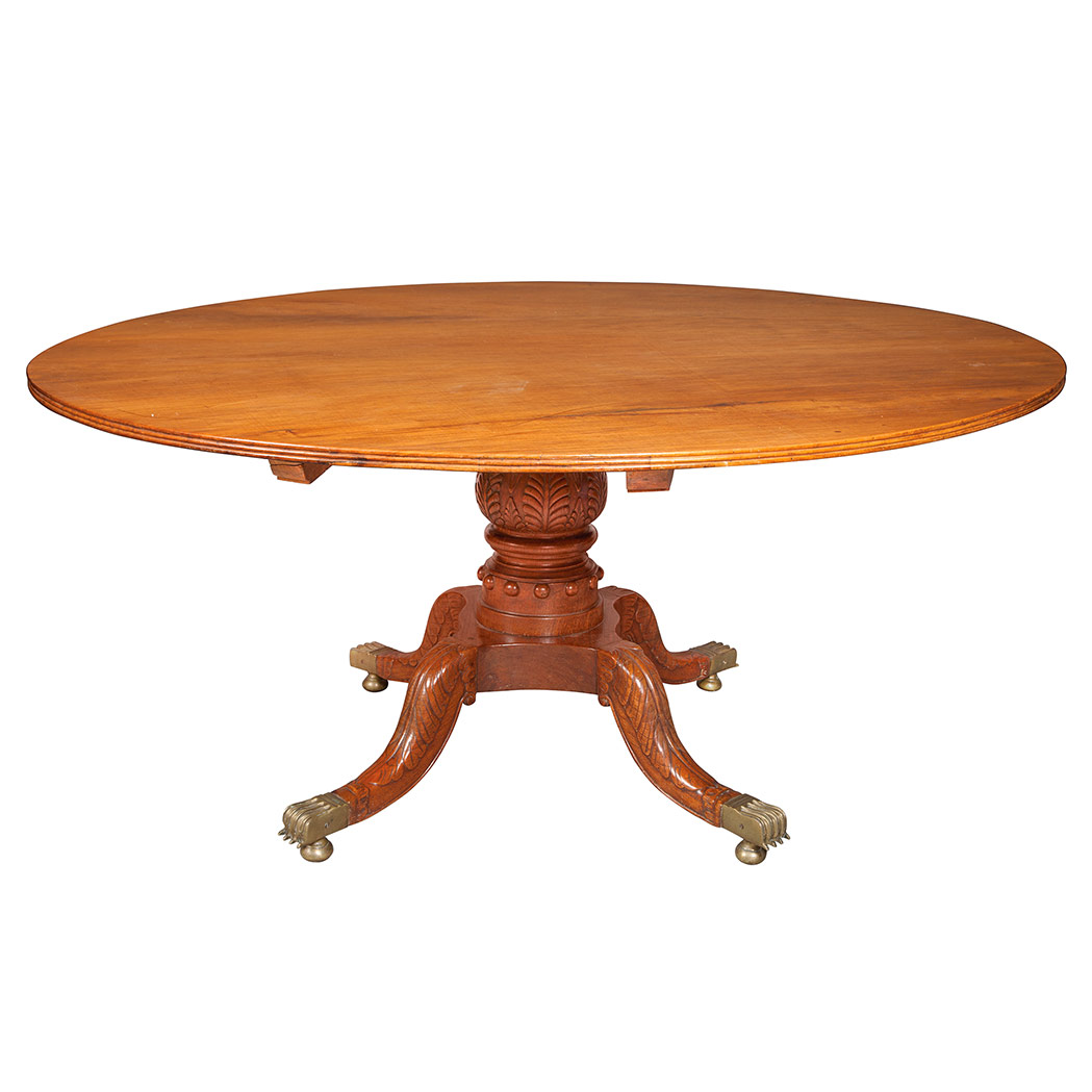 Appraisal: Victorian Walnut and Oak Center Table Late th century The