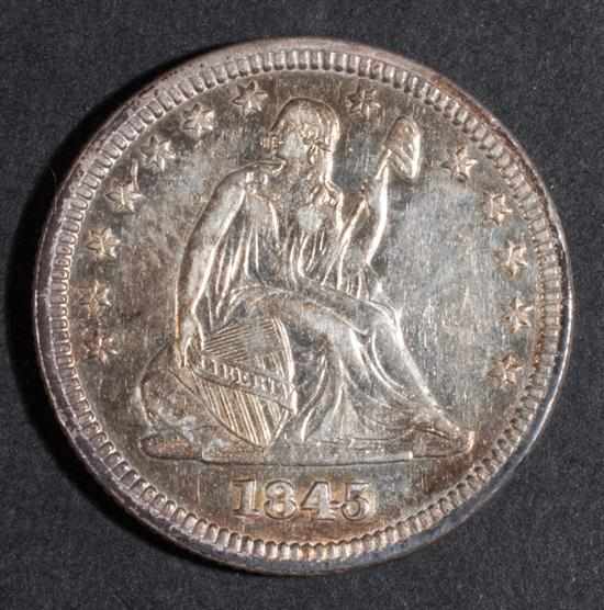 Appraisal: United States seated Liberty type silver quarter dollar AU- Estimate