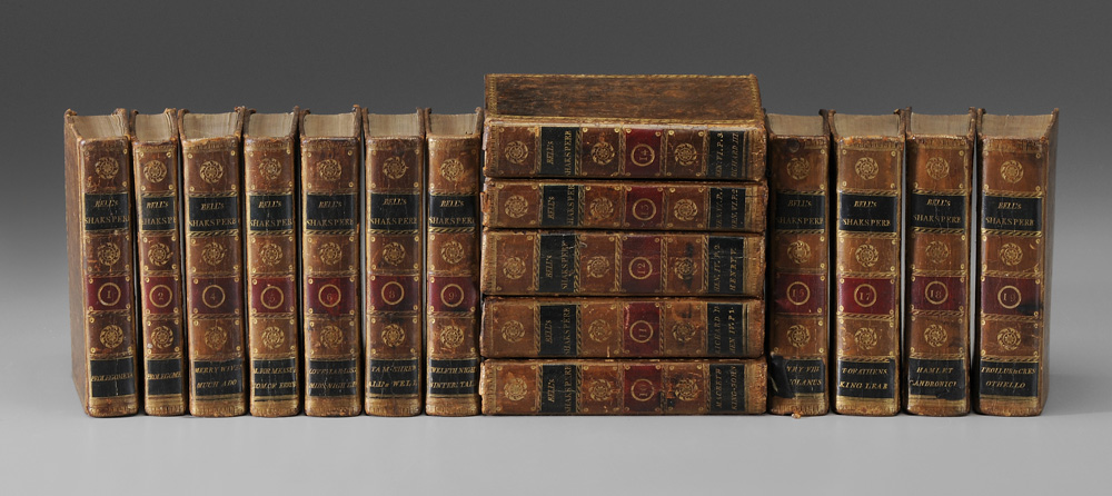 Appraisal: Sixteen Leather Bound Volumes Bell's Shakespeare London full leather bindings