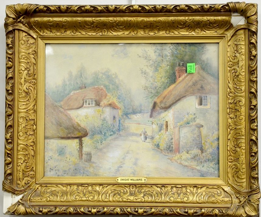 Appraisal: Attributed to Dwight Williams - watercolor path between cottages unsigned