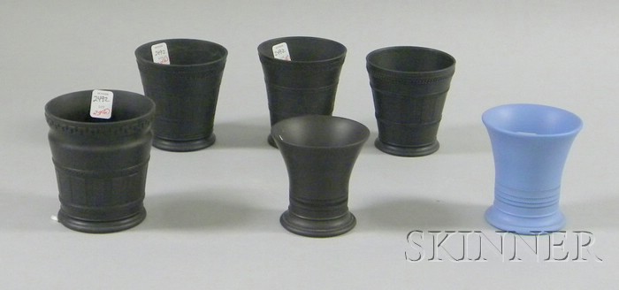 Appraisal: Six Wedgwood Basalt Edme Footed Cups signed or initialed and