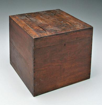 Appraisal: Finely dovetailed mahogany ballot box top with four slots interior