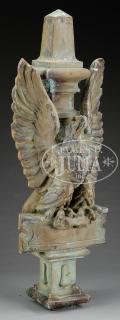 Appraisal: LARGE COPPER ARCHITECTURAL FINIAL OF AN EAGLE WITH OBELISK American