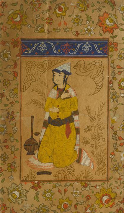 Appraisal: Fine Indian painting of a young nobleman india probably th