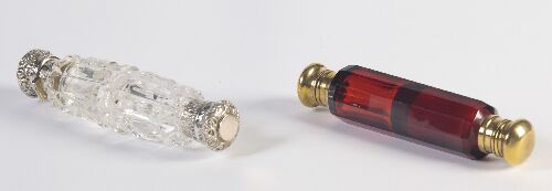 Appraisal: Two Victorian double ended scent bottles one gilt and red