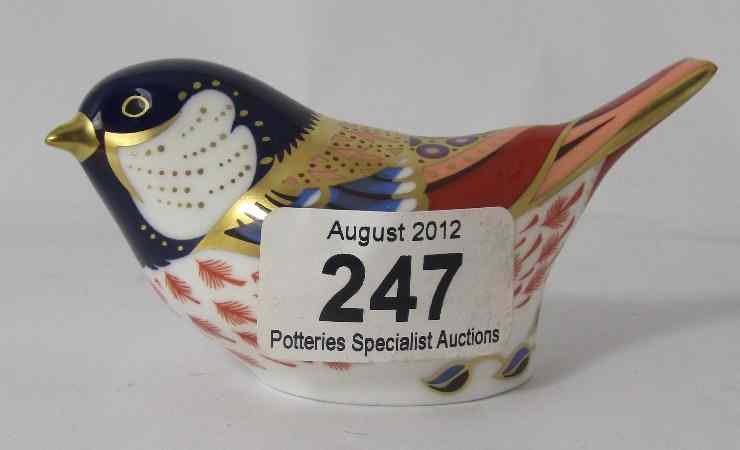 Appraisal: Royal Crown Derby Paperweight Coal Tit Gold Stopper and Boxed