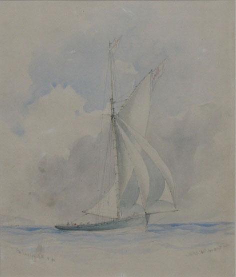 Appraisal: E A INGLEFIELD A sketch of a sailing boat inscribed