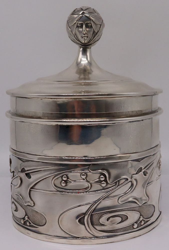 Appraisal: SILVER Attr Kate Harris English Silver Lidded Box Attributed Kate