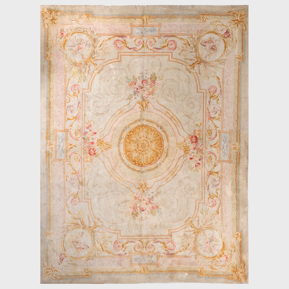 Appraisal: French Aubusson Style Carpet ft in x ft in The