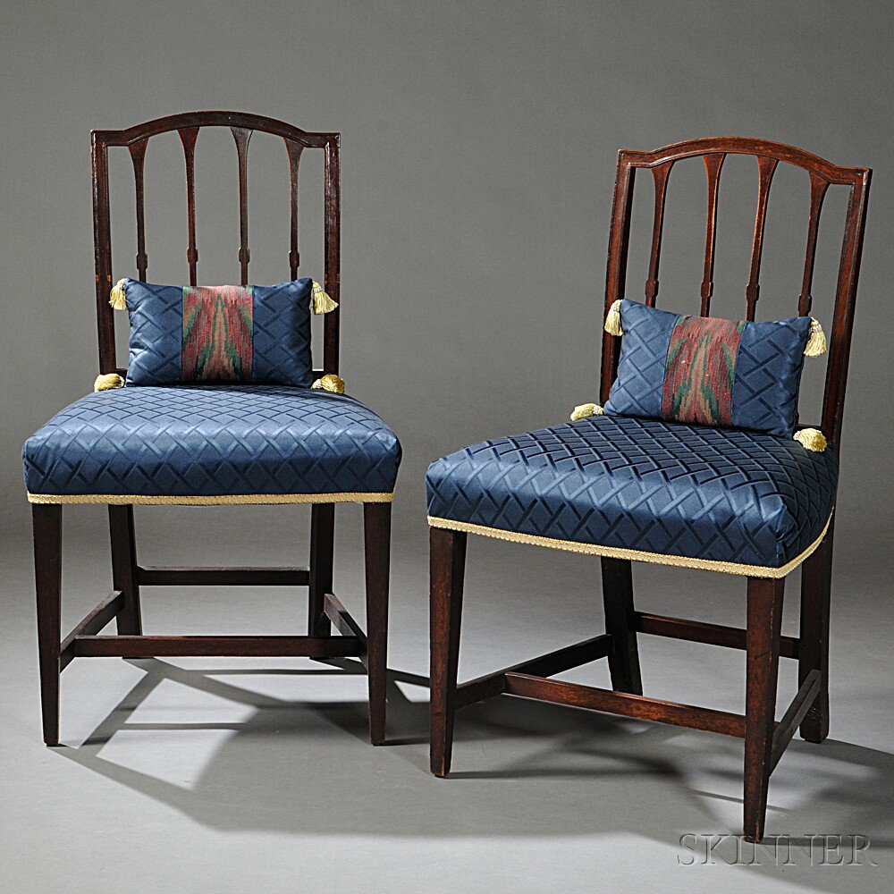 Appraisal: Pair of Federal Mahogany Side Chairs Massachusetts late th early