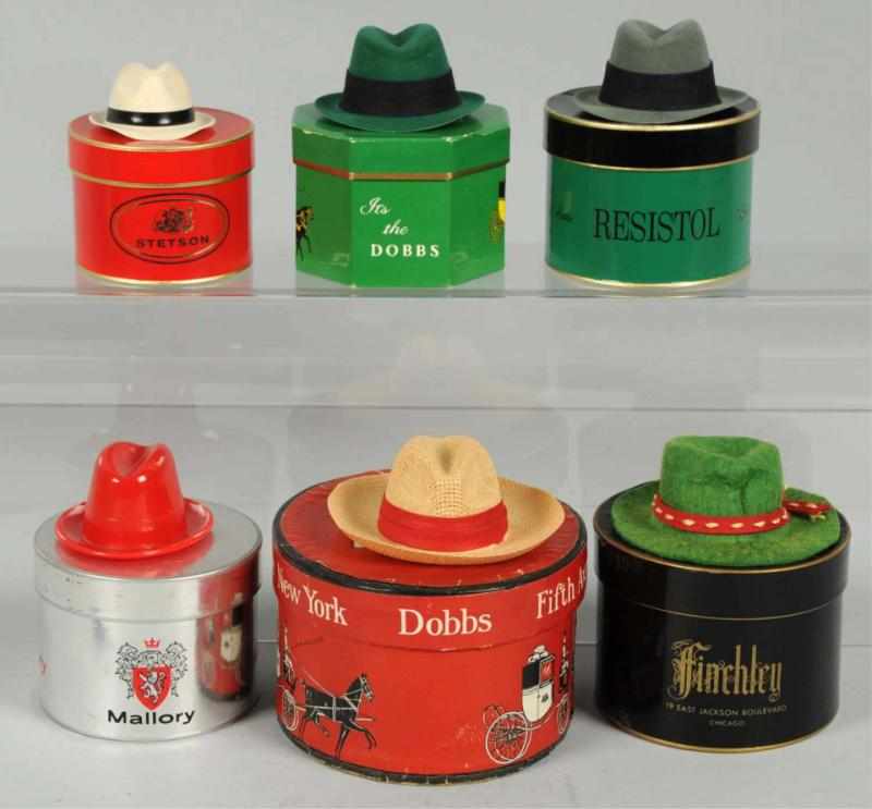 Appraisal: Lot of Miniature Hat Boxes with Hats Nice assortment and