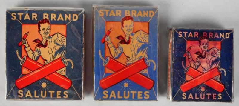 Appraisal: Lot of Star Brand Salutes Firecracker Boxes Click for full