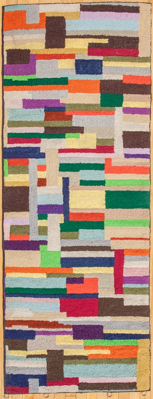 Appraisal: MODERNIST HOOKED RUG ft x in The Collection of Alan