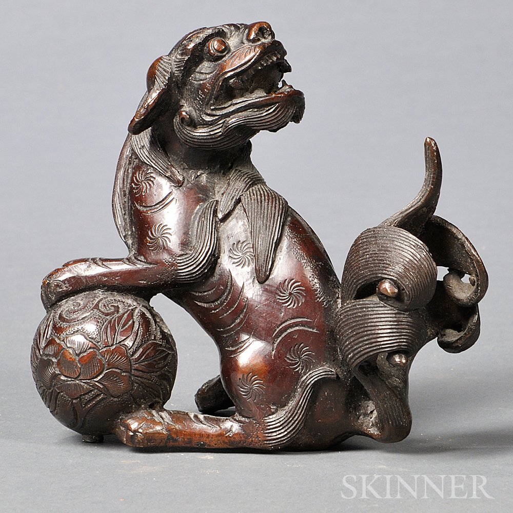 Appraisal: Bronze Figure of a Lion China th century standing with