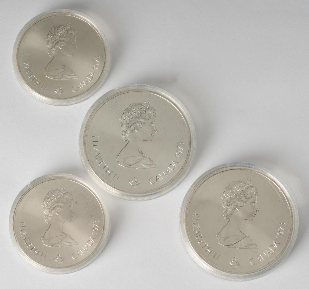 Appraisal: OLYMPIC SILVER COIN PROOF SETConsisting of four silver coins with