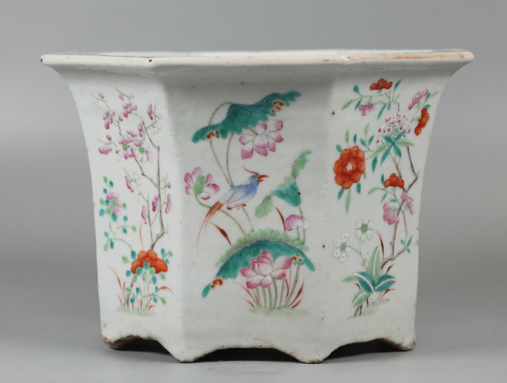 Appraisal: Chinese porcelain hexagonal planter possibly th c in L x