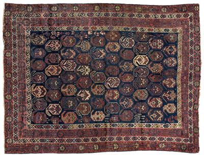 Appraisal: Afshar rug rows of boteh on blue field ft x