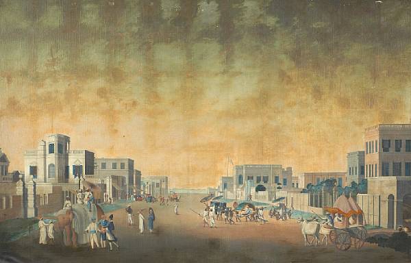 Appraisal: A large Company School painting of Calcutta th th Century