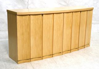 Appraisal: JAY SPECTRE Bleached Mahogany Credenza Sideboard Modernist bowed front light