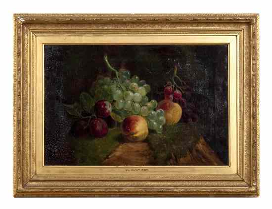 Appraisal: William Henry Hunt British - Still Life with Grapes oil