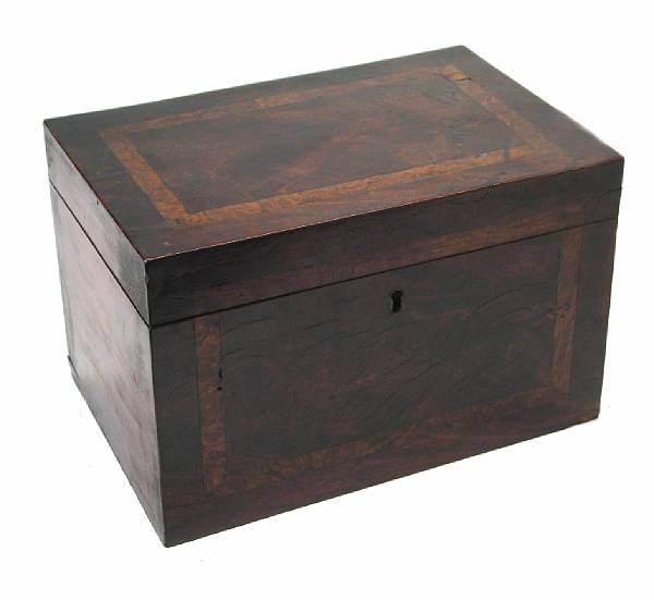 Appraisal: An inlaid walnut tea caddy height in width in depth