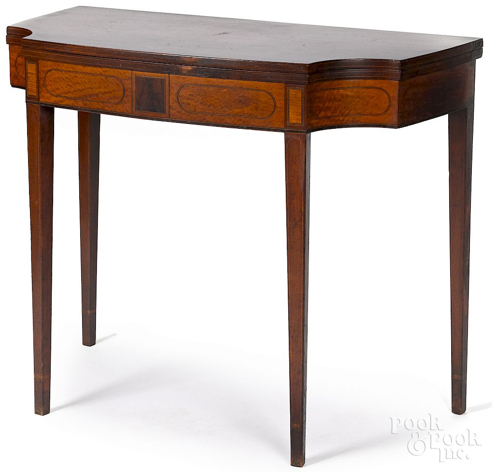 Appraisal: Philadelphia Federal mahogany card table Exclusive on Bidsquare Philadelphia Federal