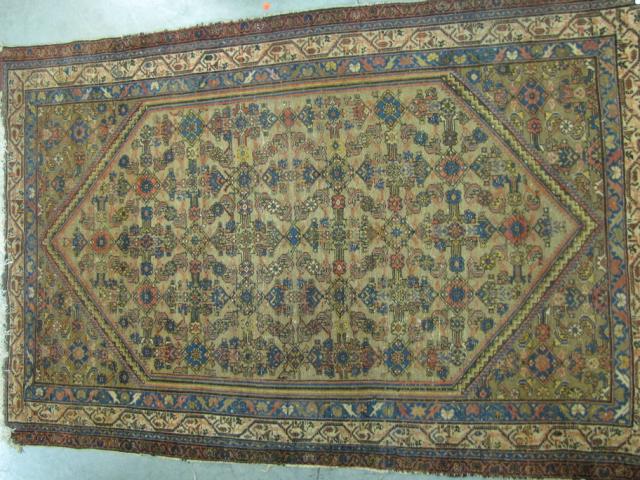 Appraisal: Antique Oriental rug ' '' x ' '' shows wear