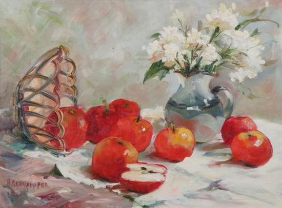 Appraisal: HELEN SCHNAUFFER American th century STILL LIFE WITH APPLES signed