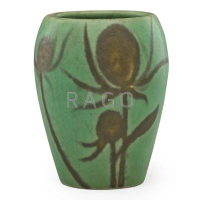 Appraisal: SALLIE TOOHEY ROOKWOOD Painted Mat vase Condition Report